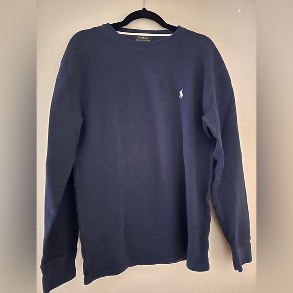 Polo Ralph Lauren Other - Men's Polo Ralph Lauren Blue Waffle Knit Long Sleeve Shirt Size L